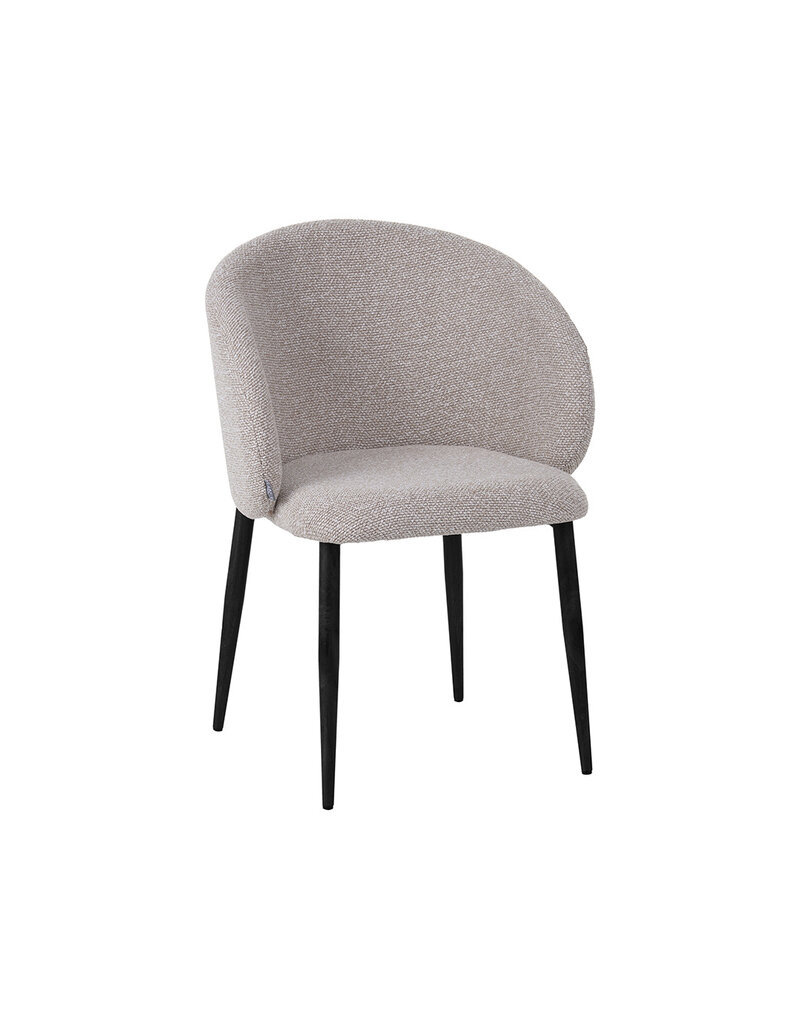 Damn LABEL51 Eetkamerstoel Yuki - Naturel - Boucle - Taupe Metalen Frame