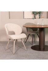 Damn LABEL51 Eetkamerstoel Sakura - Naturel - Boucle - Taupe Metalen Frame