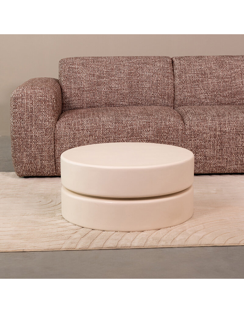 Damn LABEL51 Salontafel Milly - Soft Sand - Mangohout - 70 cm - Rond