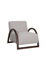 Damn LABEL51 Fauteuil Viggo - Naturel - Boucle - Walnoot Houten Frame