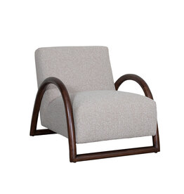 Damn LABEL51 Fauteuil Viggo - Naturel - Boucle - Walnoot Houten Frame