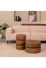 Damn LABEL51 Bijzettafel Milly - Nature Smooth - Mangohout - 35 cm - Rond