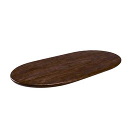 Damn LABEL51 Eetkamertafel Tafelblad Halve Cirkel - Espresso - Mangohout - 200 cm - Halve Cirkel