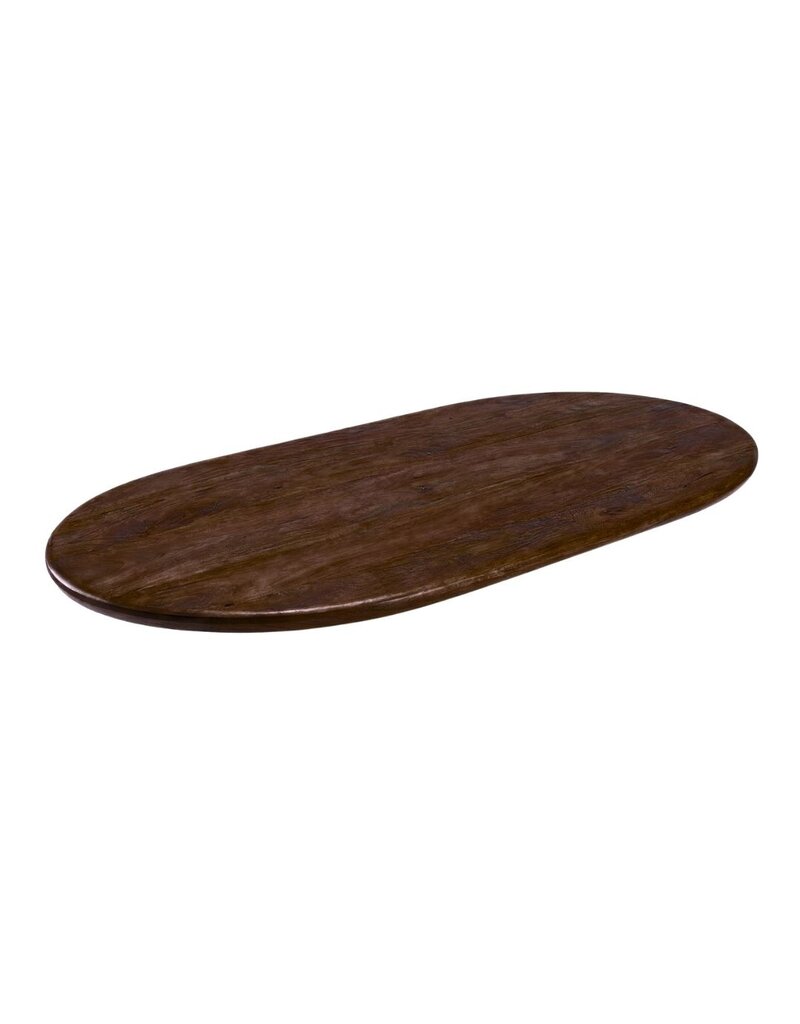 Damn LABEL51 Eetkamertafel Tafelblad Halve Cirkel - Espresso - Mangohout - 220 cm - Halve Cirkel