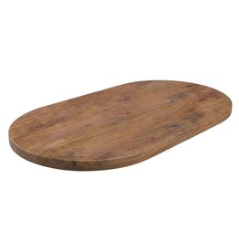 Damn LABEL51 Eetkamertafel Tafelblad Halve Cirkel - Nature Smooth - Mangohout - 240 cm - Halve Cirkel