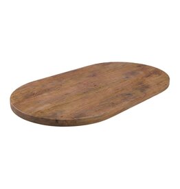 Damn LABEL51 Eetkamertafel Tafelblad Halve Cirkel - Nature Smooth - Mangohout - 220 cm - Halve Cirkel