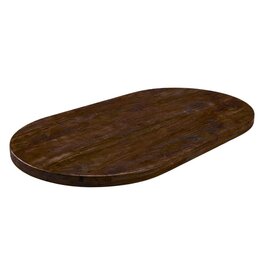 Damn LABEL51 Eetkamertafel Tafelblad Halve Cirkel - Espresso - Mangohout - 240 cm - Halve Cirkel