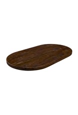 Damn LABEL51 Eetkamertafel Tafelblad Halve Cirkel - Espresso - Mangohout - 200 cm - Halve Cirkel