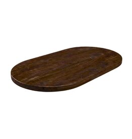Damn LABEL51 Eetkamertafel Tafelblad Halve Cirkel - Espresso - Mangohout - 200 cm - Halve Cirkel