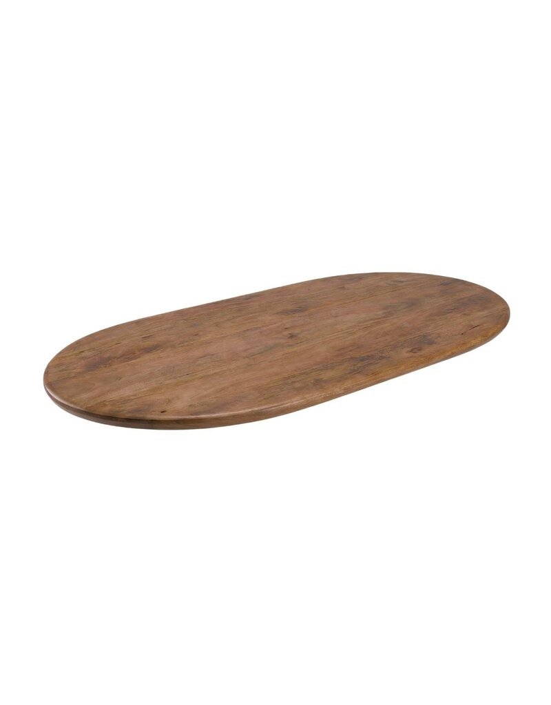Damn LABEL51 Eetkamertafel Tafelblad Halve Cirkel - Nature Smooth - Mangohout - 200 cm - Halve Cirkel