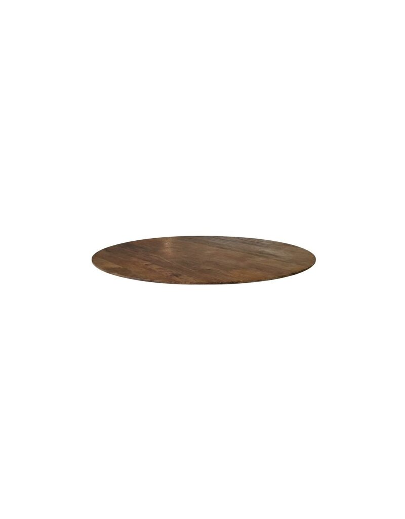Damn LABEL51 Eetkamertafel Tafelblad Rond - Espresso - Mangohout - 110 cm - Rond Sloppy