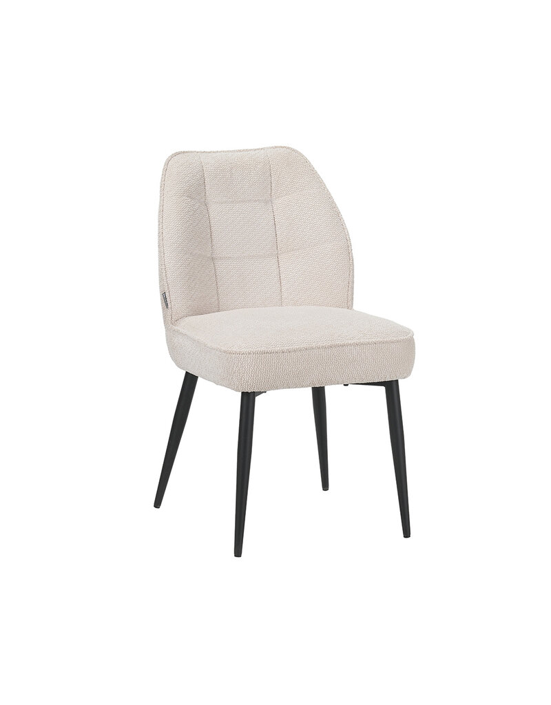 Damn LABEL51 Eetkamerstoel Liam - Naturel - Geweven - Zwart Metalen Frame