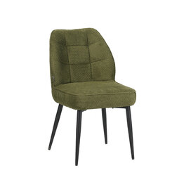 Damn LABEL51 Eetkamerstoel Liam - Hunter - Geweven - Zwart Metalen Frame
