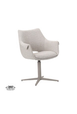 Damn LABEL51 Eetkamerstoel Nozomi - Naturel - Boucle - Taupe Metalen Frame