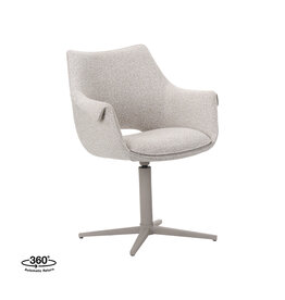 Damn LABEL51 Eetkamerstoel Nozomi - Naturel - Boucle - Taupe Metalen Frame