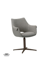 Damn LABEL51 Eetkamerstoel Nozomi - Mushroom - Boucle - Brons Metalen Frame