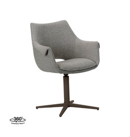 Damn LABEL51 Eetkamerstoel Nozomi - Mushroom - Boucle - Brons Metalen Frame