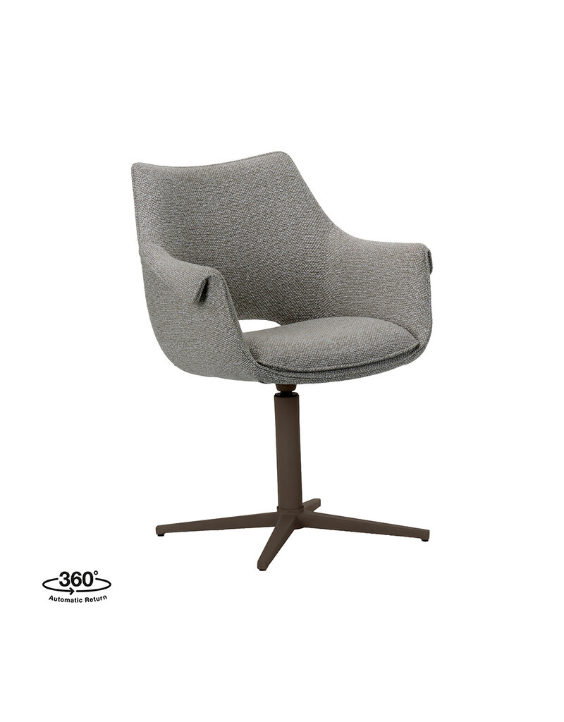 Damn LABEL51 Eetkamerstoel Nozomi - Mushroom - Boucle - Brons Metalen Frame