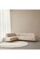 Damn LABEL51 Hoekbank Merido - Naturel Raven | Zwart Metaal - Velvet - Hoekbank Links