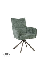 Damn LABEL51 Eetkamerstoel Dubai - Hunter - Chenille - Brons Metalen Frame
