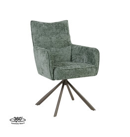 Damn LABEL51 Eetkamerstoel Dubai - Hunter - Chenille - Brons Metalen Frame