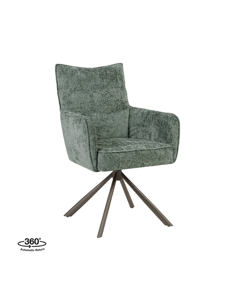 Damn LABEL51 Eetkamerstoel Dubai - Hunter - Chenille - Brons Metalen Frame