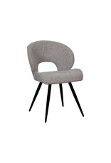 Damn LABEL51 Eetkamerstoel Sakura - Mushroom - Boucle - Zwart Metalen Frame