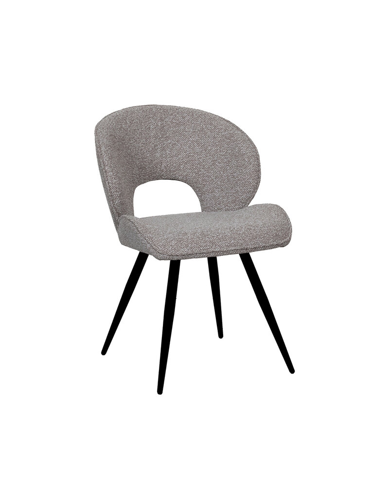 Damn LABEL51 Eetkamerstoel Sakura - Mushroom - Boucle - Zwart Metalen Frame