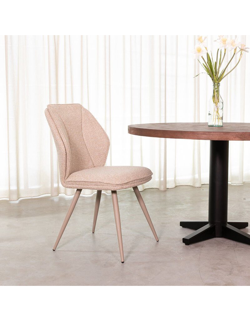 Damn LABEL51 Eetkamerstoel Silvain - Naturel - Boucle - Taupe Metalen Frame