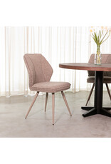 Damn LABEL51 Eetkamerstoel Silvain - Mushroom - Boucle - Taupe Metalen Frame
