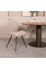 Damn LABEL51 Eetkamerstoel Silly - Mushroom - Boucle - Zwart Metalen Frame