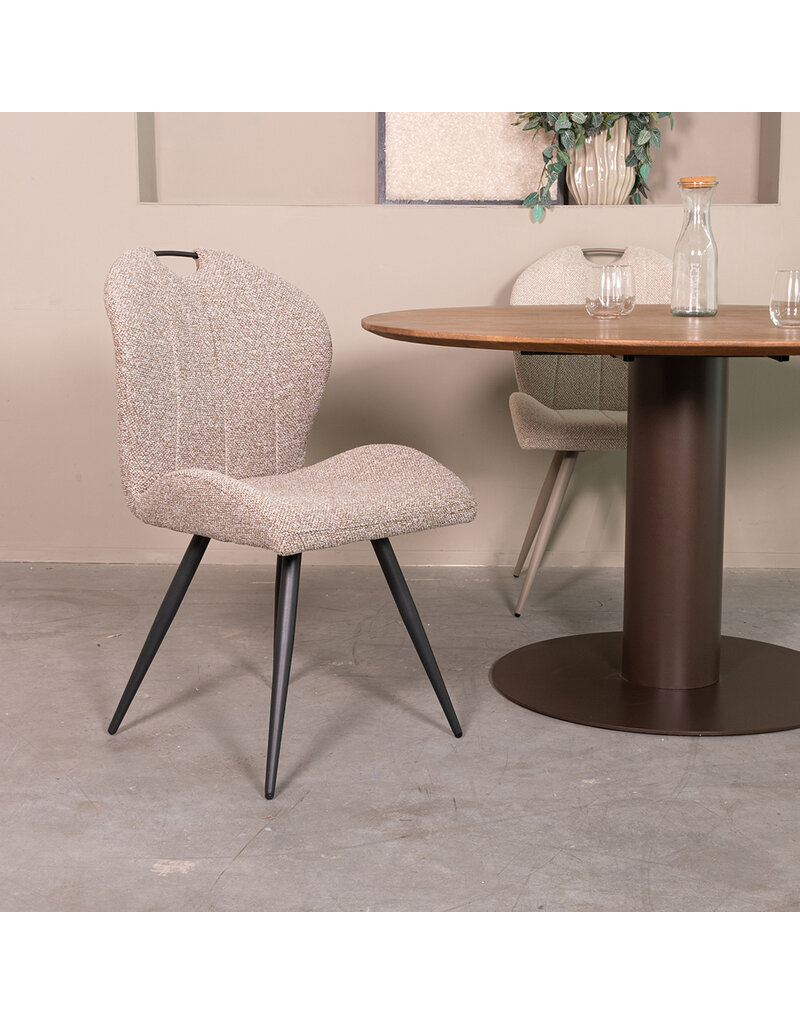 Damn LABEL51 Eetkamerstoel Silly - Mushroom - Boucle - Zwart Metalen Frame