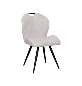 Damn LABEL51 Eetkamerstoel Silly - Naturel - Boucle - Zwart Metalen Frame