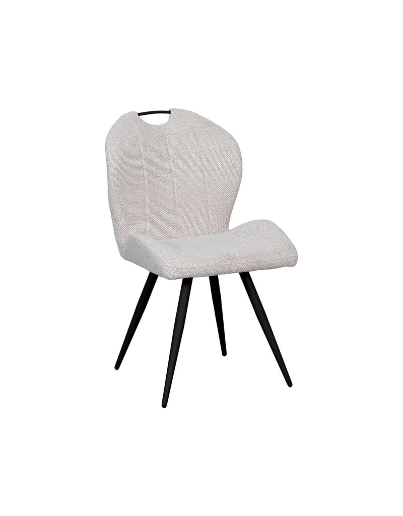 Damn LABEL51 Eetkamerstoel Silly - Naturel - Boucle - Zwart Metalen Frame