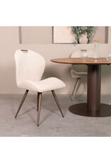 Damn LABEL51 Eetkamerstoel Silly - Naturel - Boucle - Brons Metalen Frame