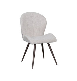 Damn LABEL51 Eetkamerstoel Sil - Naturel - Boucle - Brons Metalen Frame