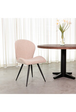Damn LABEL51 Eetkamerstoel Sil - Naturel - Boucle - Zwart Metalen Frame
