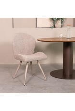 Damn LABEL51 Eetkamerstoel Sil - Mushroom - Boucle - Taupe Metalen Frame