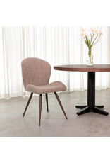 Damn LABEL51 Eetkamerstoel Sil - Mushroom - Boucle - Brons Metalen Frame