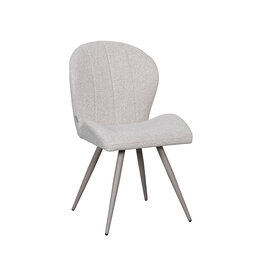 Damn LABEL51 Eetkamerstoel Sil - Naturel - Boucle - Taupe Metalen Frame