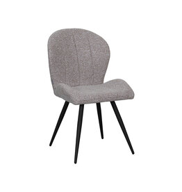 Damn LABEL51 Eetkamerstoel Sil - Mushroom - Boucle - Zwart Metalen Frame