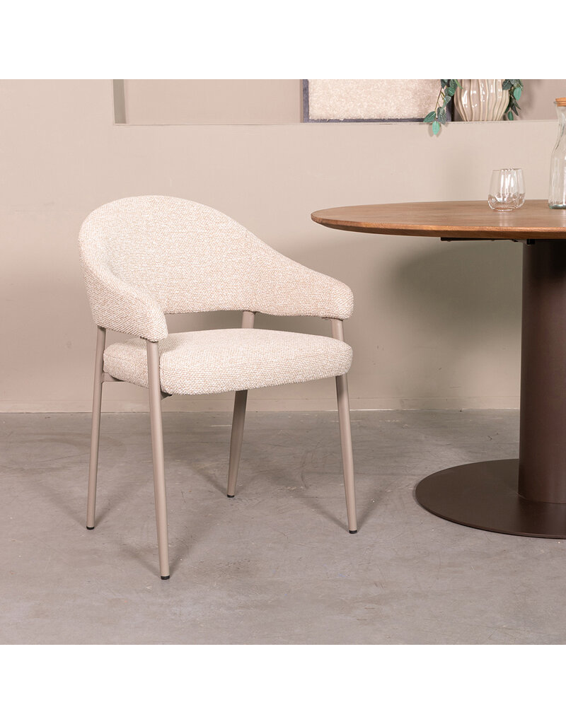 Damn LABEL51 Eetkamerstoel Sora - Naturel - Boucle