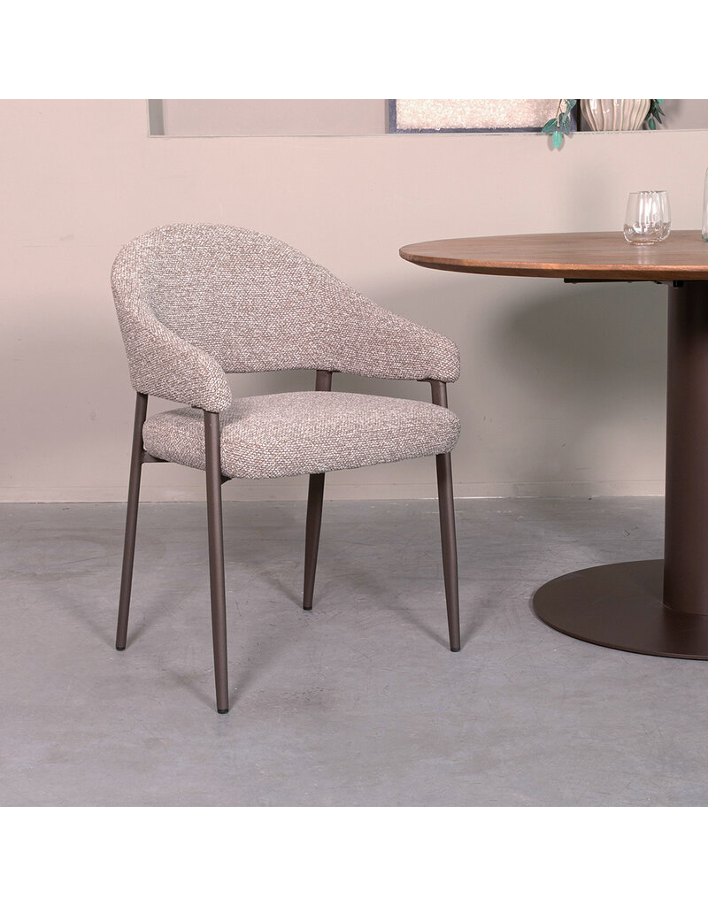 Damn LABEL51 Eetkamerstoel Sora - Mushroom - Boucle