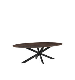 Damn LABEL51 Eetkamertafel James - Espresso - Mangohout - 190 cm - Ovaal