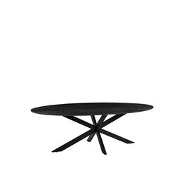 Damn LABEL51 Eetkamertafel James - Zwart - Mangohout - 190 cm - Ovaal