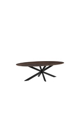 Damn LABEL51 Eetkamertafel James - Espresso - Mangohout - 160 cm - Ovaal