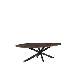 Damn LABEL51 Eetkamertafel James - Espresso - Mangohout - 160 cm - Ovaal