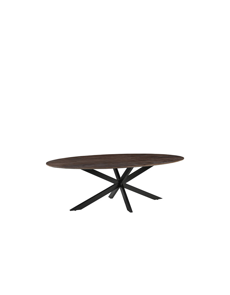 Damn LABEL51 Eetkamertafel James - Espresso - Mangohout - 160 cm - Ovaal