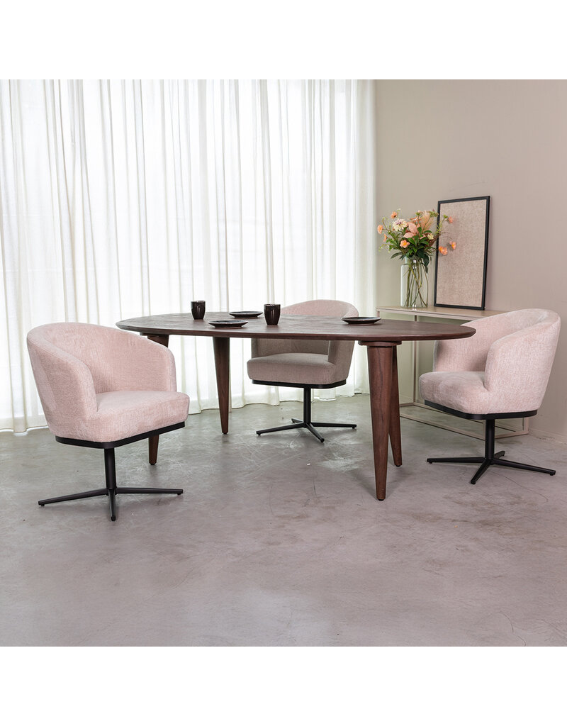 Damn LABEL51 Eetkamertafel Fly - Espresso - Mangohout - 200 cm - Organisch