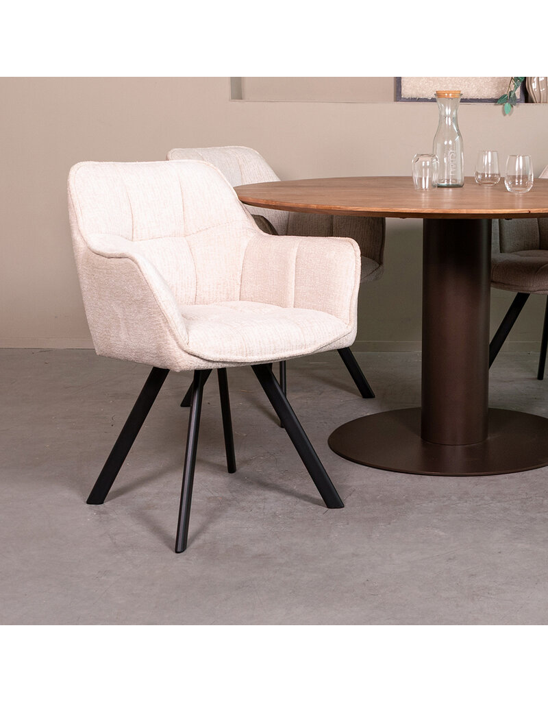 Damn LABEL51 Eetkamerstoel Riley - Naturel - Geweven